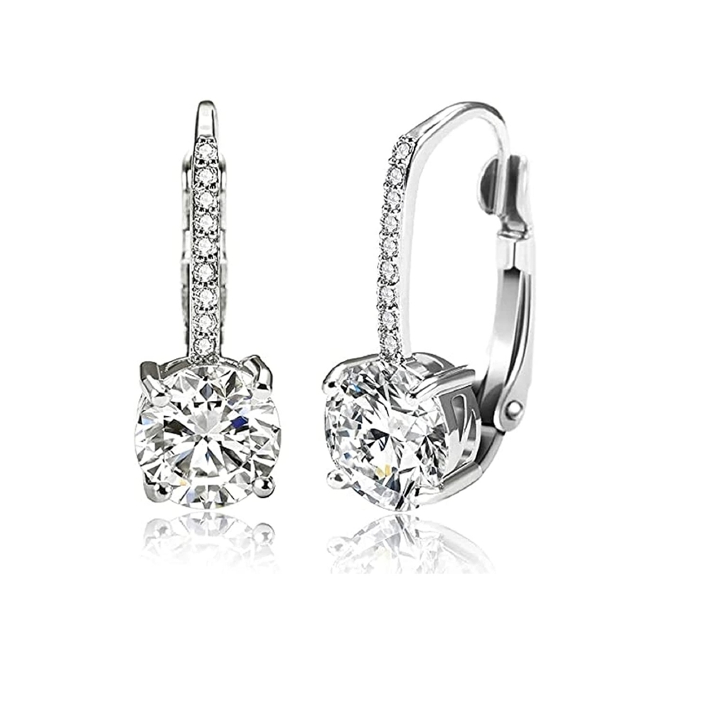 Silver Cubic Zirconia Hanging Earrings